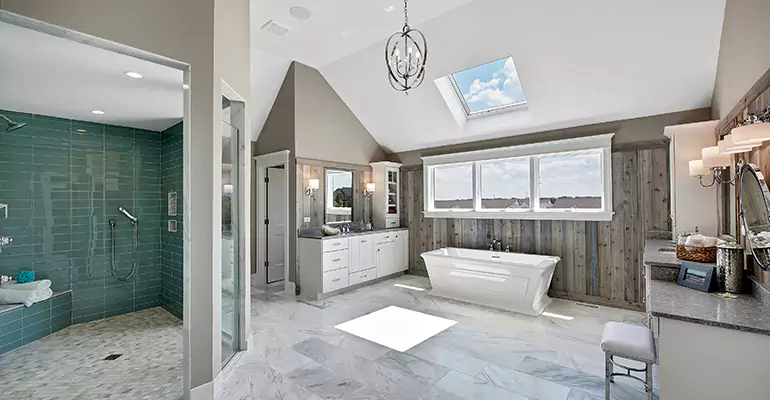 Guest Bathroom Flooring Remodel in Lake View